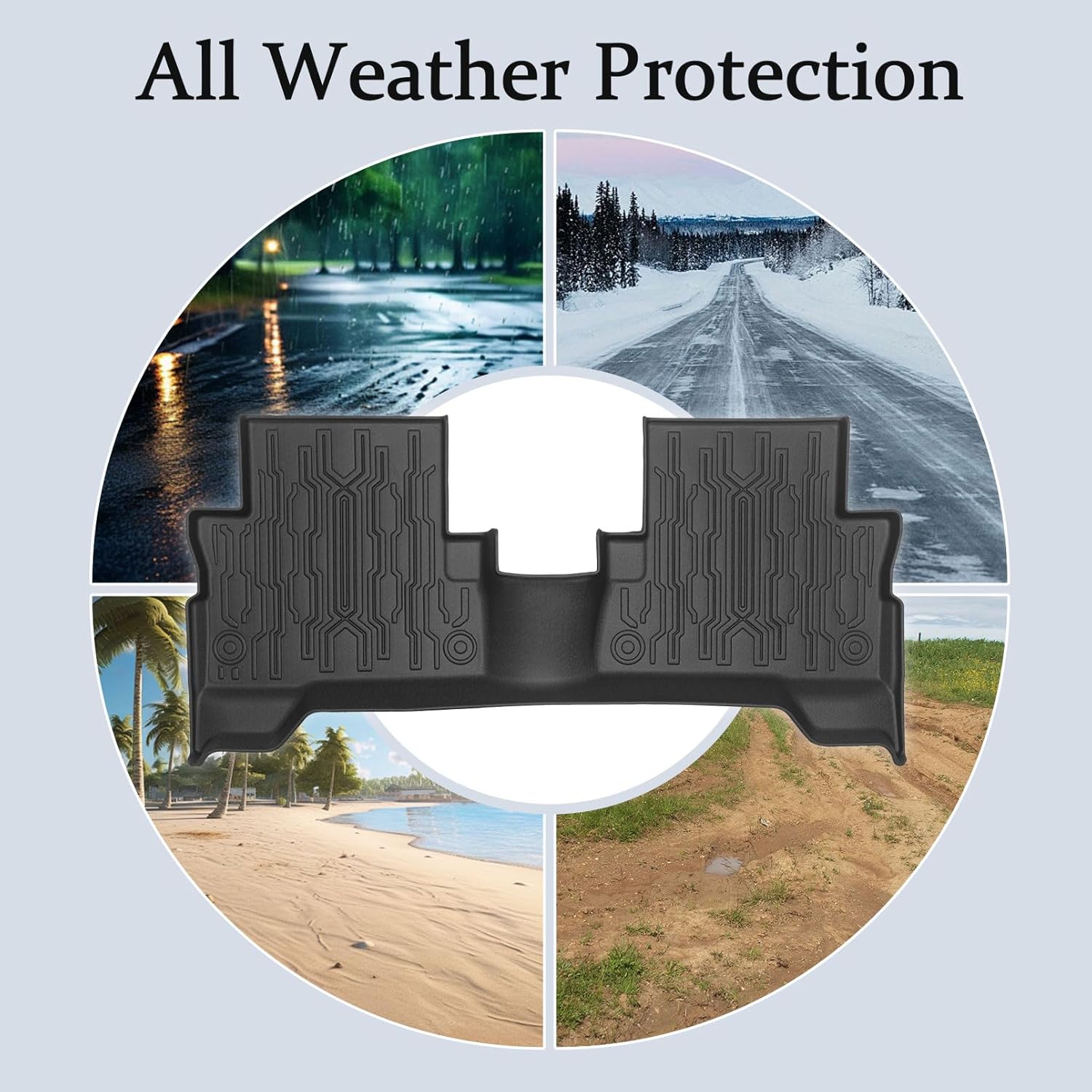 Car Floor Mats for Ford Escape 2013-2019 with Cargo Liner and Backrest Mat TPE All Weather Protection Custom Fit Anti-Slip Waterproof Heavy Duty Interior Accessories Black