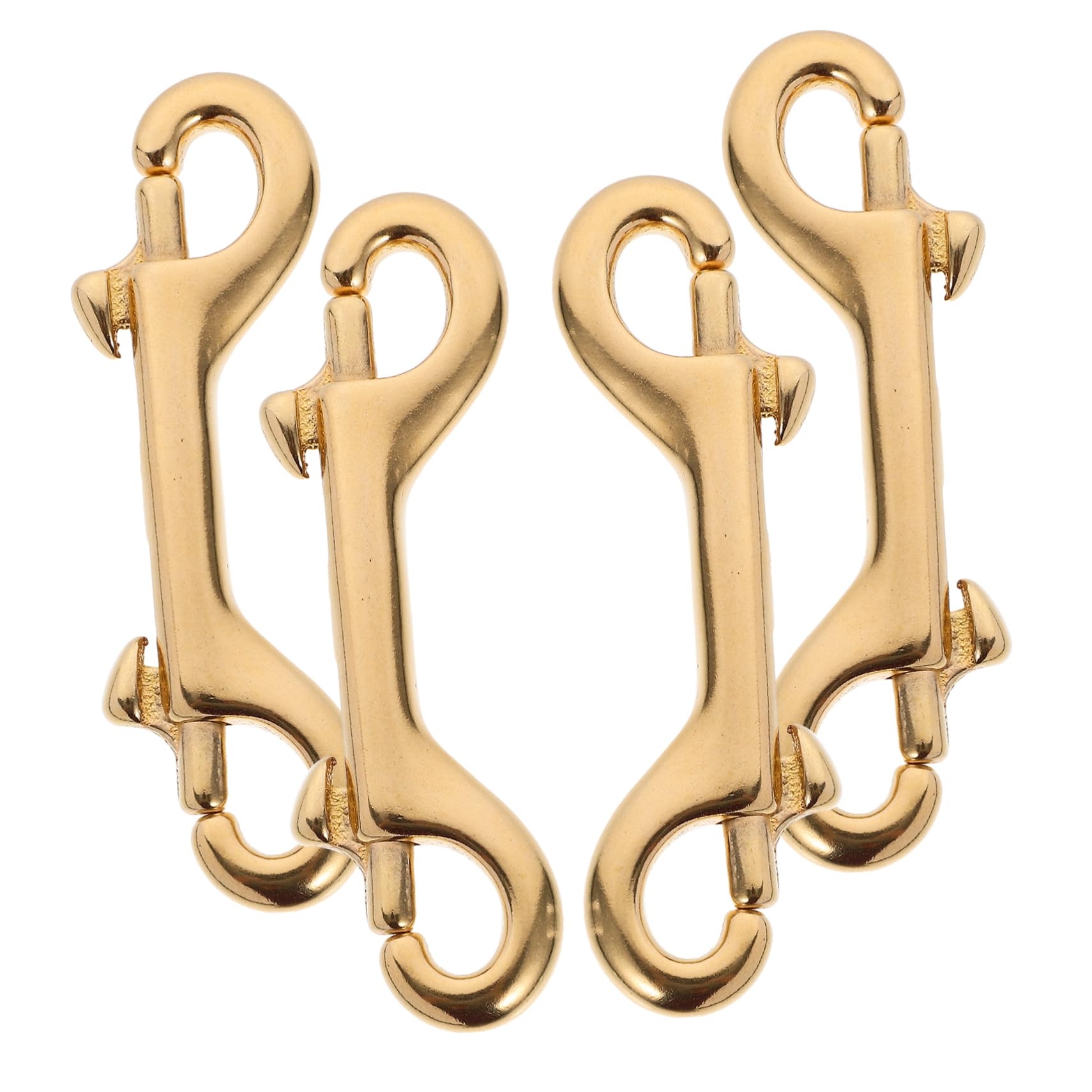 Sewroro 4 Pcs Brass Lobster Clasp Lanyard Clips Swivel Clasp Lobster Clip Clasp Hooks Belt Accessories Bolt Snap Hooks Heavy Duty Hooks Swivel Snap Hooks Swivel Lobster Clasp Clasps Golden