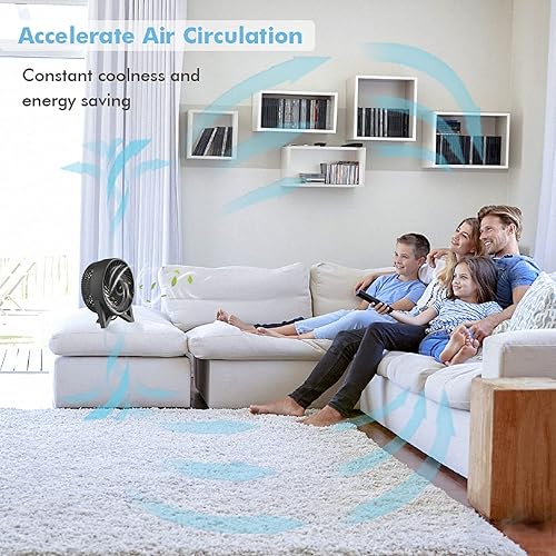 Miniatura 5 de DR.PREPARE Ventilador de escritorio, potente ventilador de mesa de 8 pulgadas, pequeño ventilador de noche silencioso con 2 velocidades, ventilador