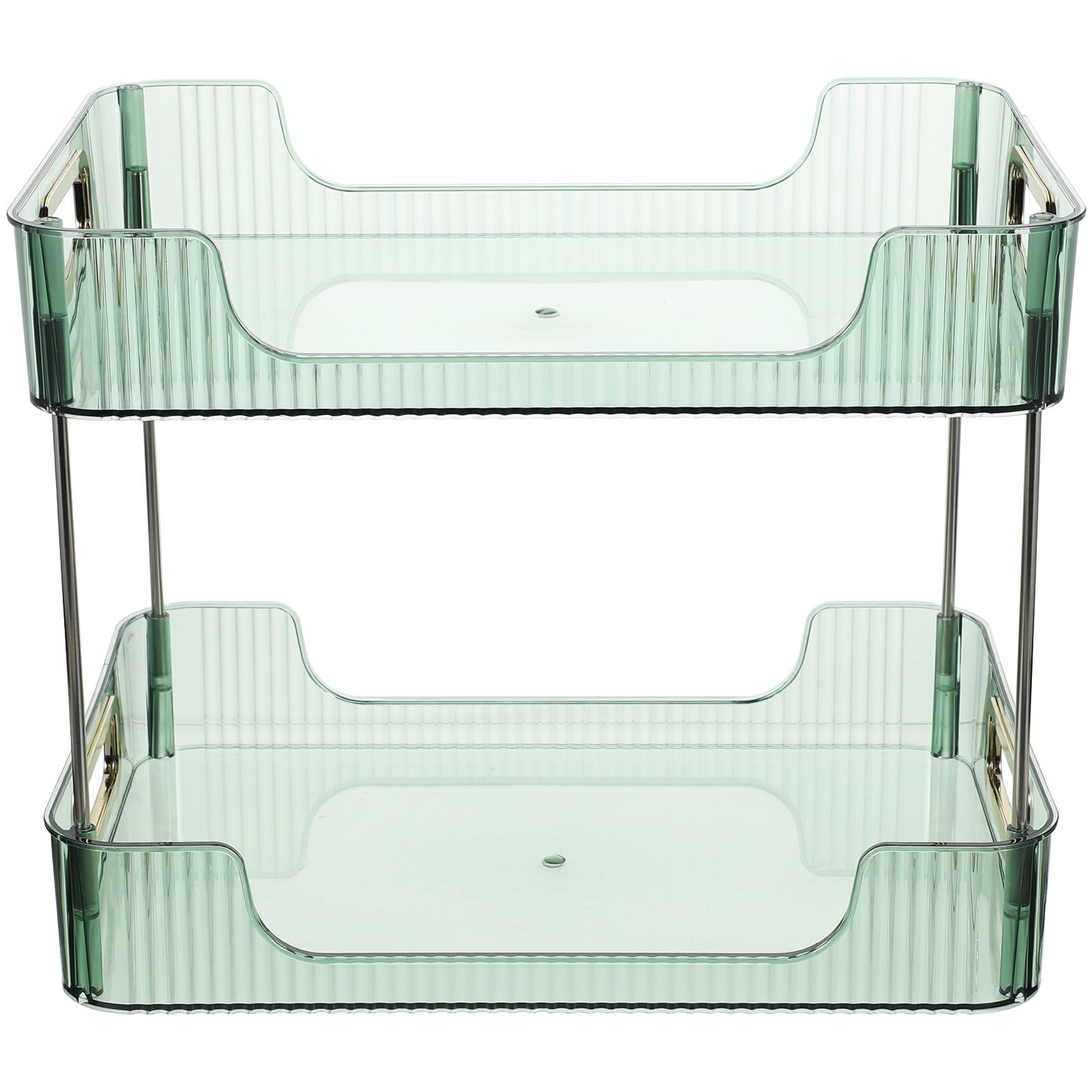 Étagère cosmétiques double couche robuste pour optimiser le rangement de salle de bain