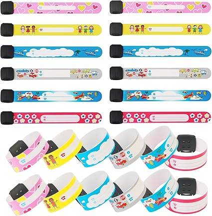 Amazon インフォバンド Kakoo 迷子札 24枚 6色多種類図案 リストバンド 新生児idバンド かわいい 迷子用バンド 調節可能 防水 迷子対策 子供 住所 電話番号 組分けマック カラフル 迷子防止リュック ハーネス ベビー マタニティ 通販