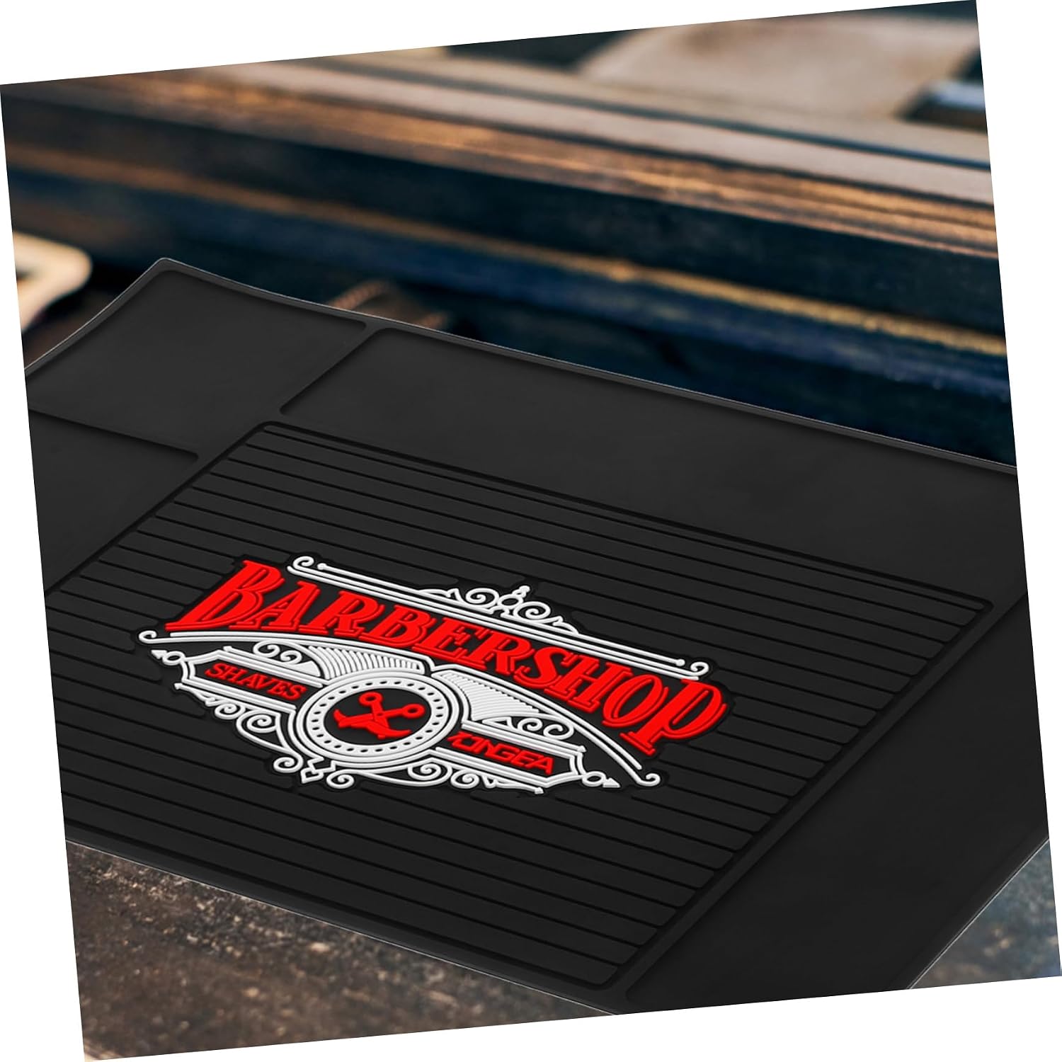 Hairdressing Tools Non Slip Silicone Barbershop Cushion Mat Black