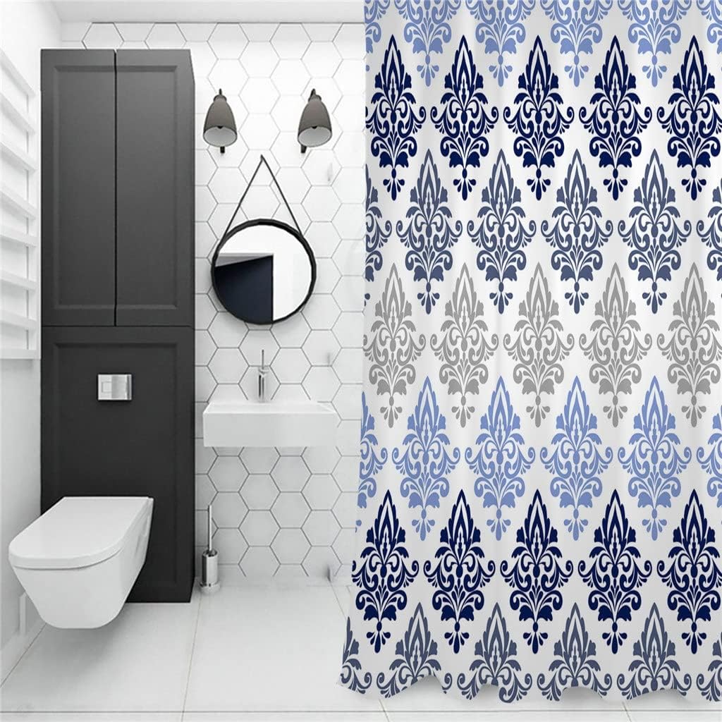 Pattern Gradient Shower Curtains Waterproof Polyester Bath Curtain Bathroom Decor