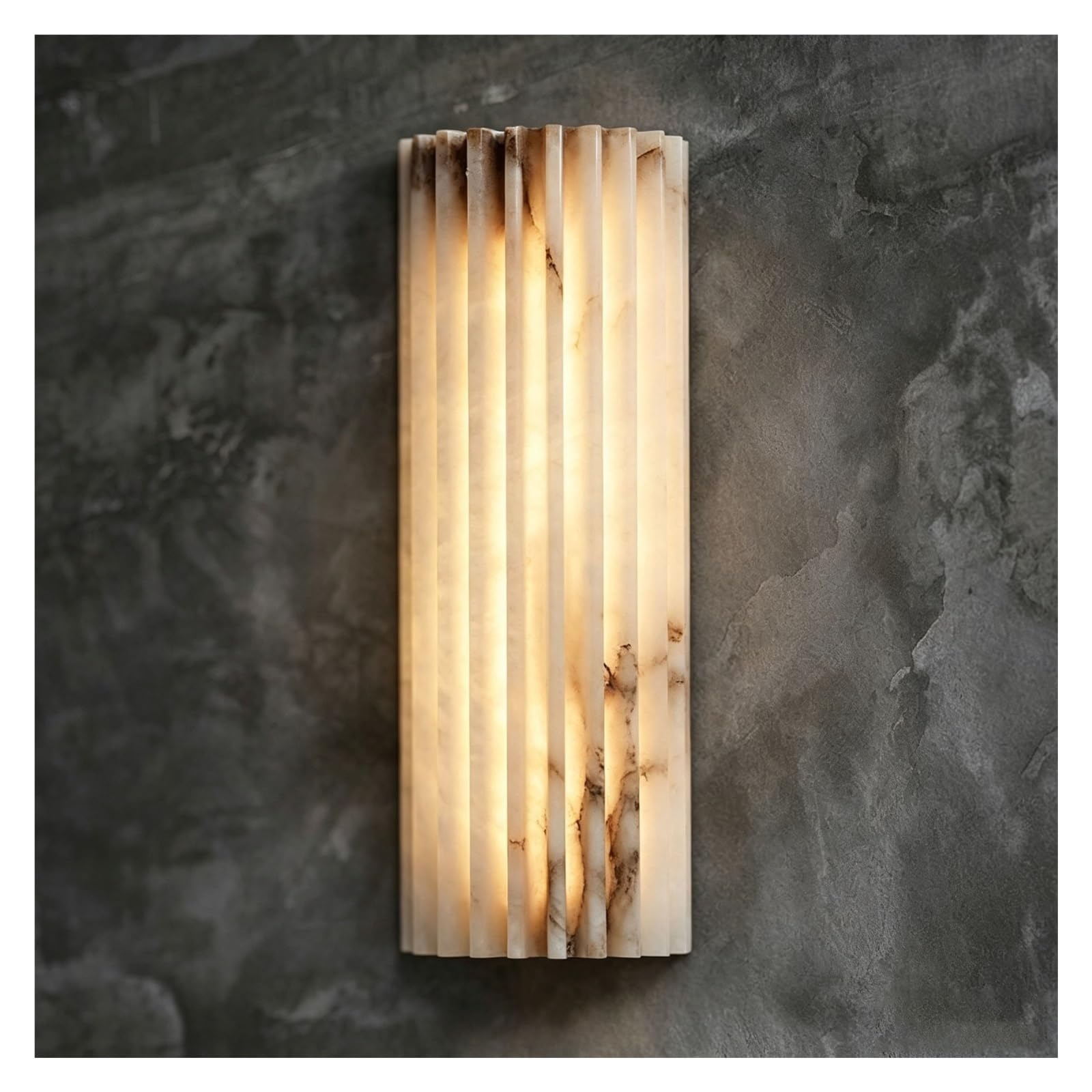 LUOYAOB Alabaster Wall Sconce Marble Shade Bathroom Bedroom Wall Light
