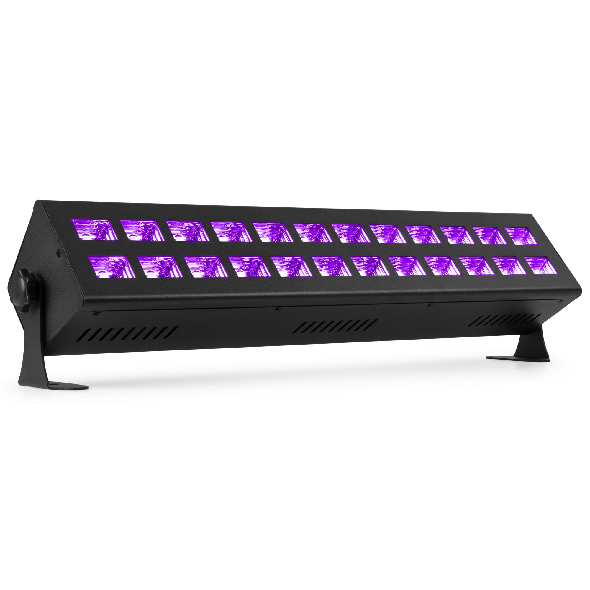 BeamZ BUV243 Barre LED Lumière Noire UV - 24 LEDs, Soirée Fluo/Halloween, DMX, Fixation Mur et Plafond, Effet Stroboscope, Idéale pour les DJs Mobiles, Bowlings, Soirées Halloween
