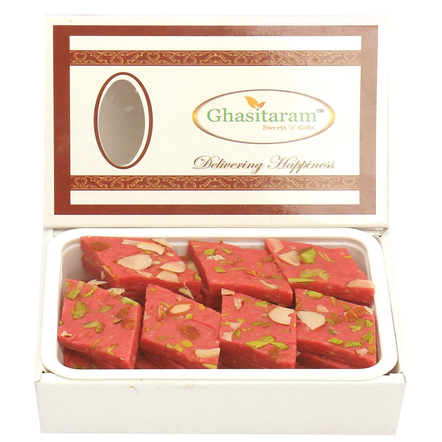 Ghasitaram Gifts Sweets - Strawberry Katli 200 GMS |Gift for Diwali,Holi,Rakhi,Valentine,Christmas,Birthday,Anniversary,Gift for Her,Him,Mothers Day,Fathers Day|-image-20
