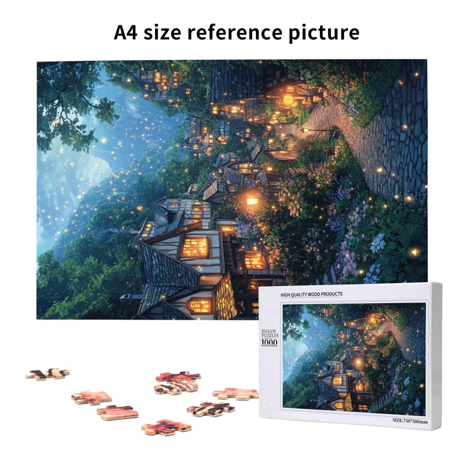 Puzzle 1500 Teile Landschaft Klassische Puzzles für Erwachsene Kleine Stadt Anspruchsvolles und Lustig Kreatives Unterhaltungsspiel, Holzpuzzle für Erwachsene Als Feiertage Geschenk fur Frauen 2T-1213