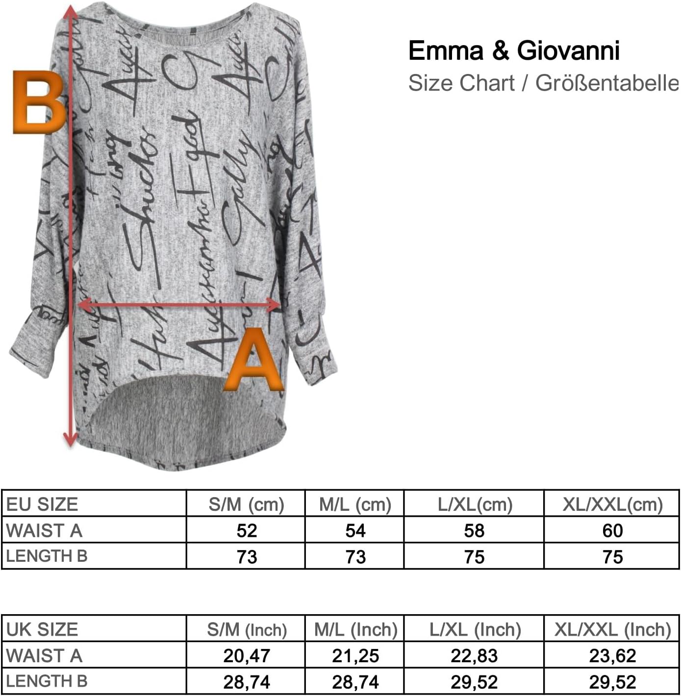 B>Emma</b> & <b>Giovanni</b> - <b>Maglie</b> <b>a Manica</b> <b>Lunga</b> (2 Pezzi)- <b>Donna</b> (S-M
