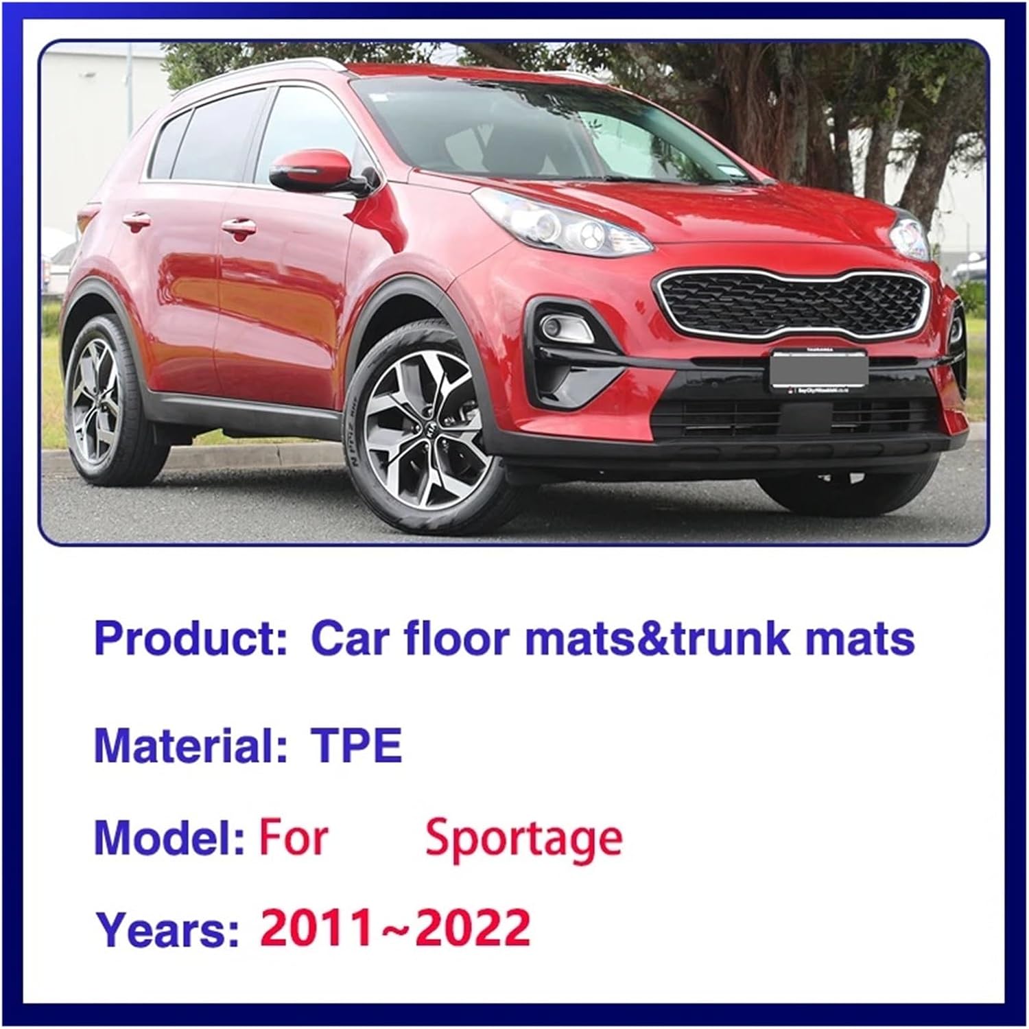 Compatible with KIA SL QL 2011~2022 KX5 Car TPE Floor Mats Mud Carpet Foot Pad Full Set Rug Tappeto Auto Accessories(for 11-16 Sportage)