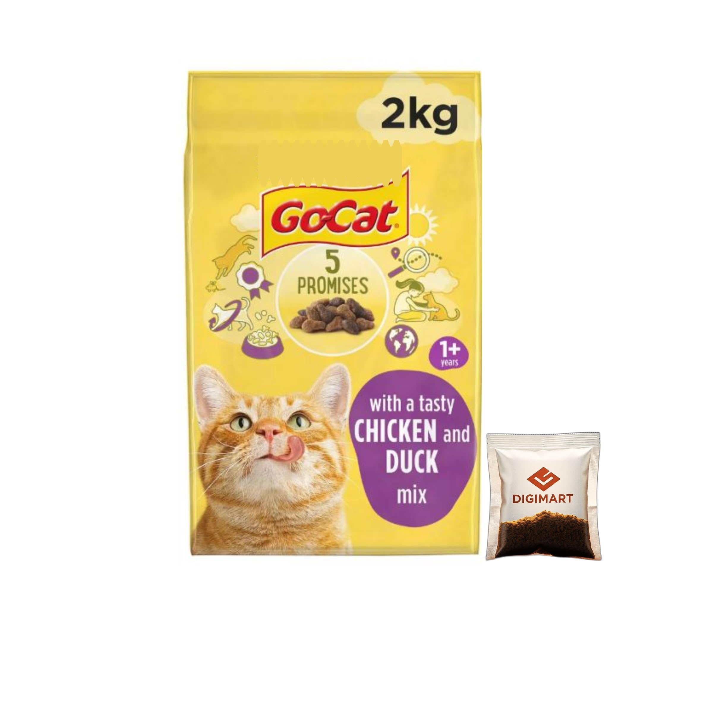 DigiMart Catnip with Go cat Chicken and Duck Mix Adult 1+ Years Dry Cat Food 2kg