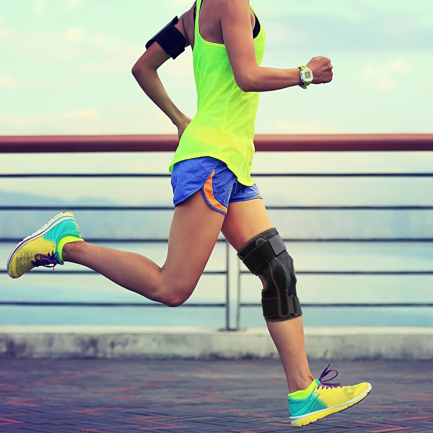 Thx4COPPER Kniestütze, Kniebandage, Einstellbare Knieschoner mit Patella Gel Pads und Doppelseitigen Seitenstabi, Knieorthesen Unterstützung für ACL, Sport, Laufen