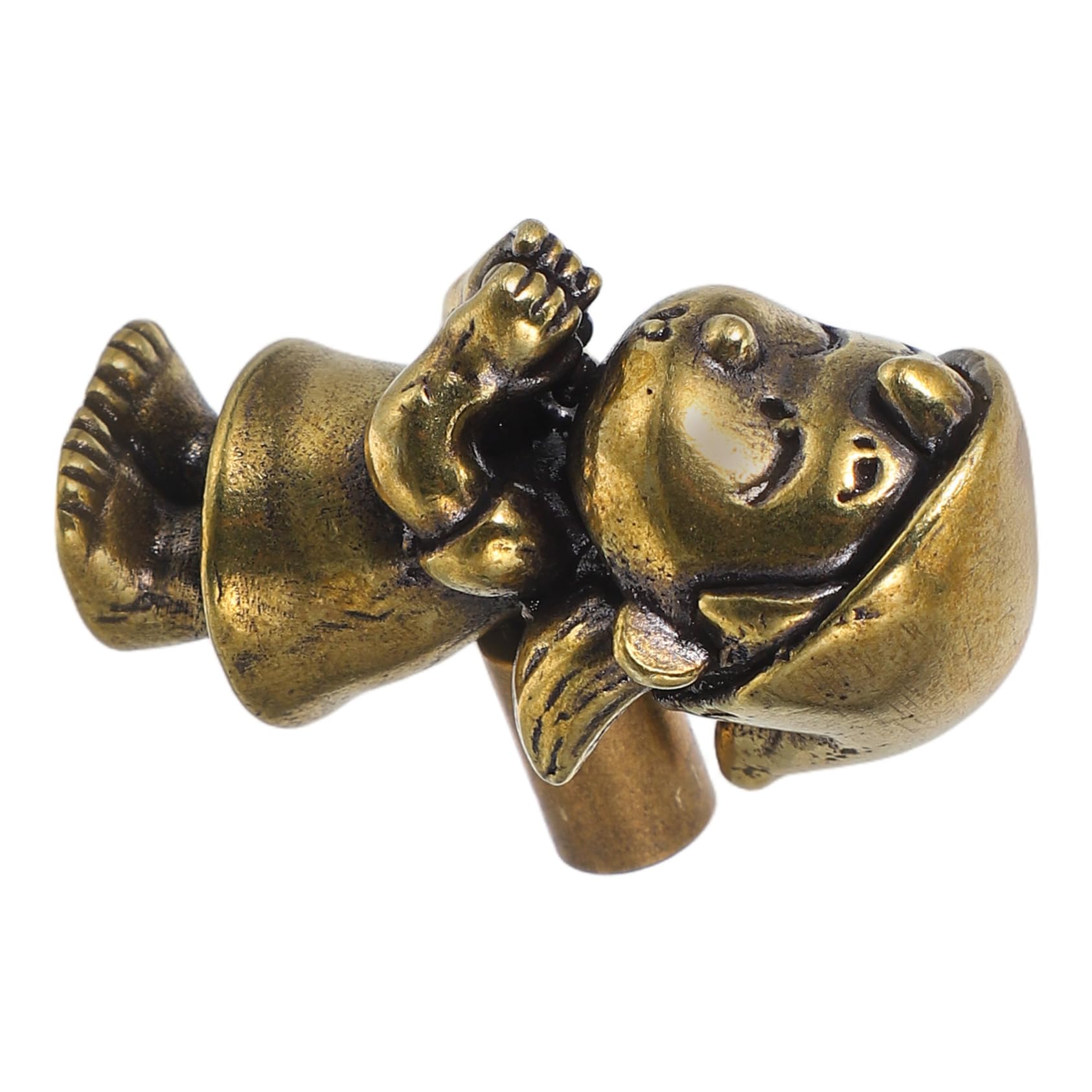 Housoutil Cute Boys and Girls' Room Brass Door Knob Pulls for Cabinets Drawers Decorative Hardware Prayer Girl Design