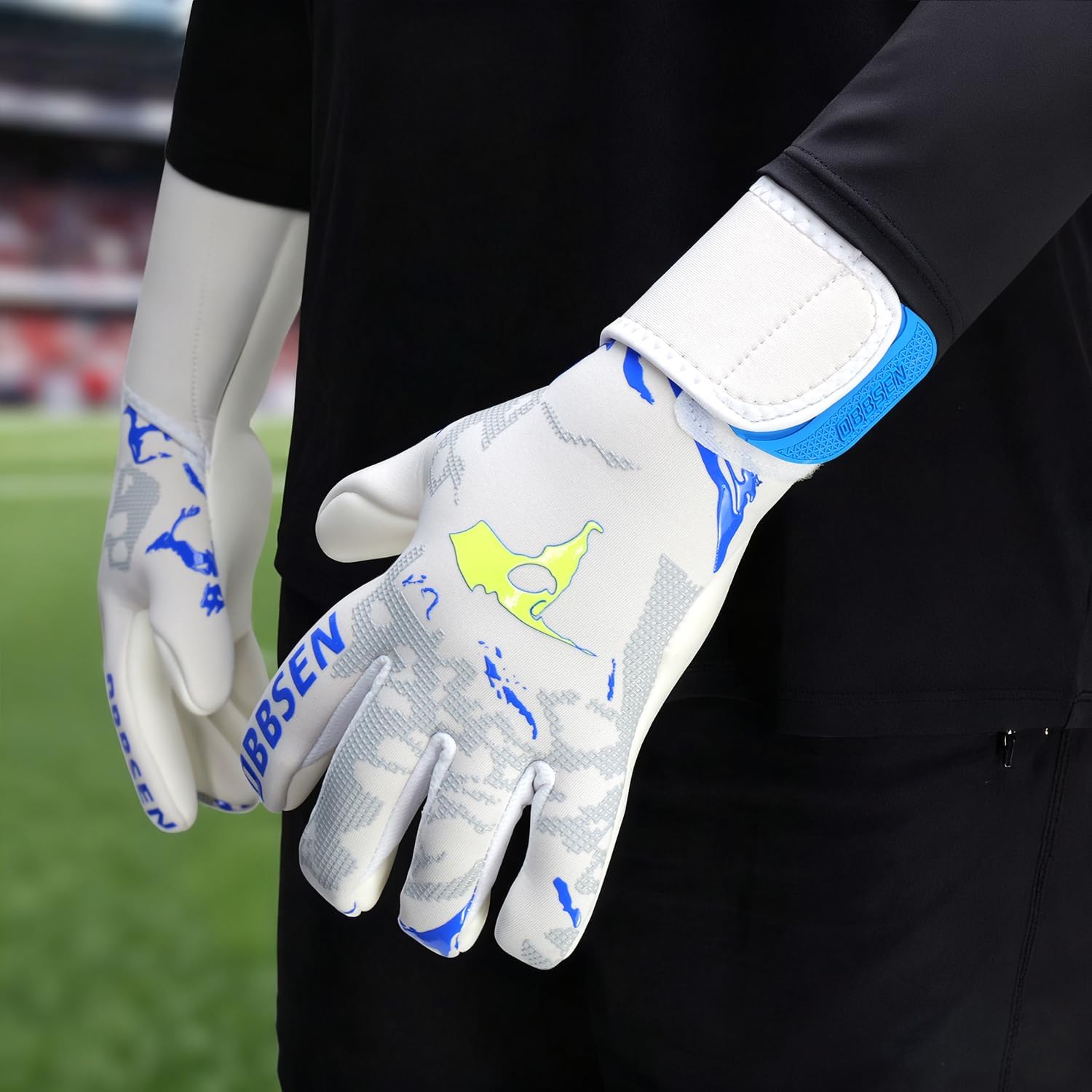 Goalkeeper Gloves with Half-Negative Cut Palm, Snug Fit, Lightweight & Flexible Soccer Goalie Gloves with Ultra Grip
