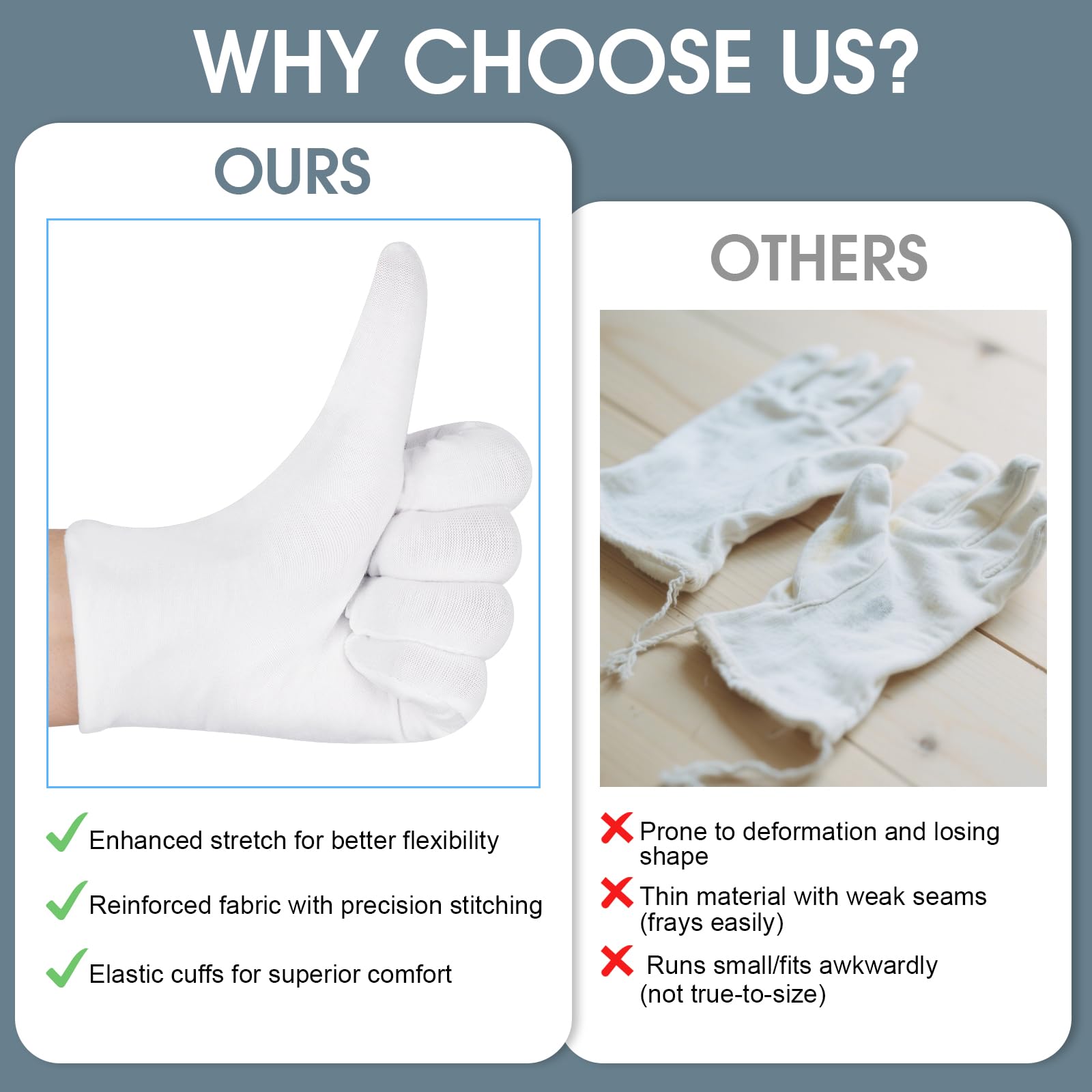 12 pares de guantes de algodón blanco para manos secas y eczema, guantes hidratantes para dormir, guantes de trabajo elásticos y transpirables para hombres y mujeres (talla M) 6