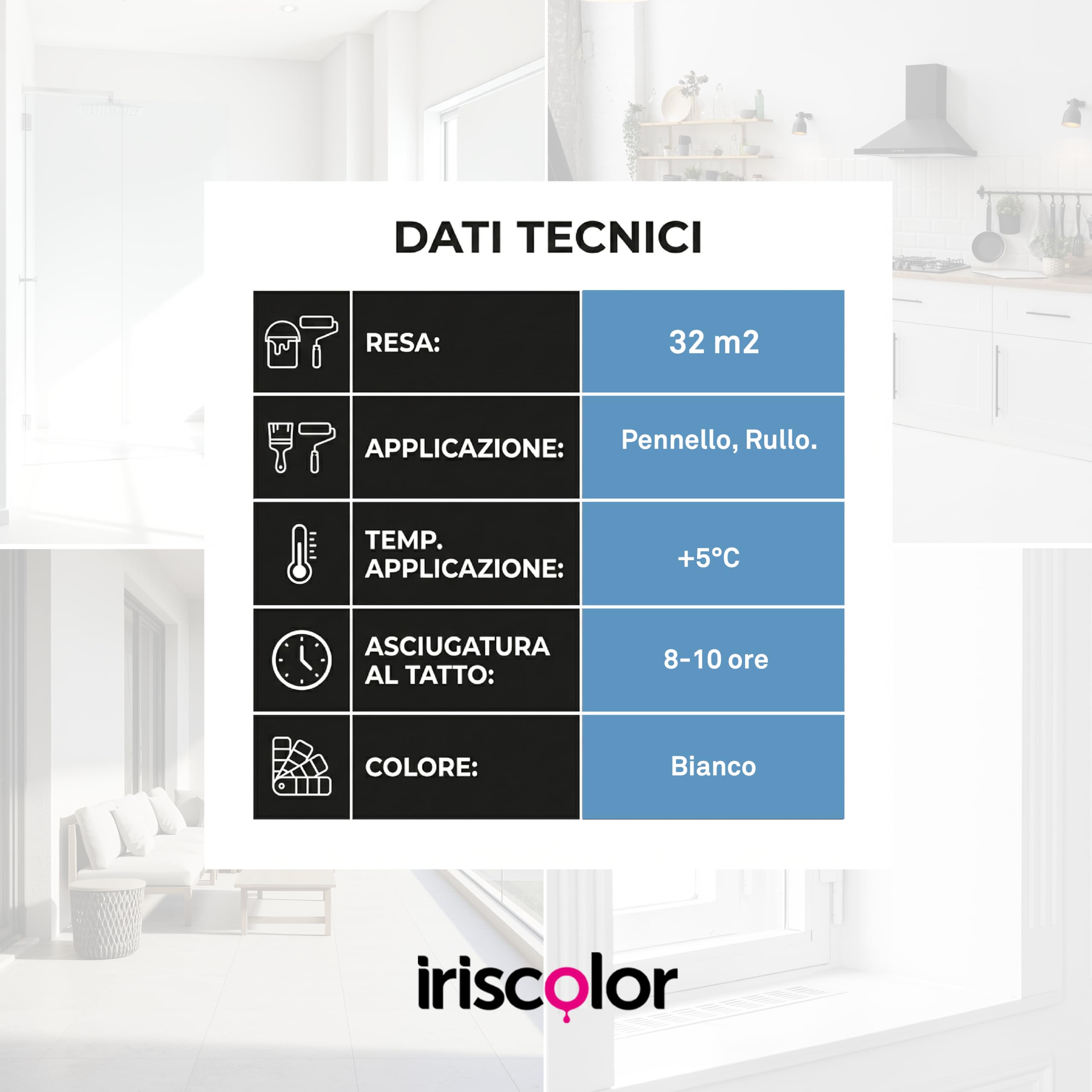 Termoisolante Zero% Pittura Antimuffa per Interni Anticondensa con Microsfere di Vetro Zero VOC e Formaldeide Pittura Bianca Per Interni Bagni E Cucine