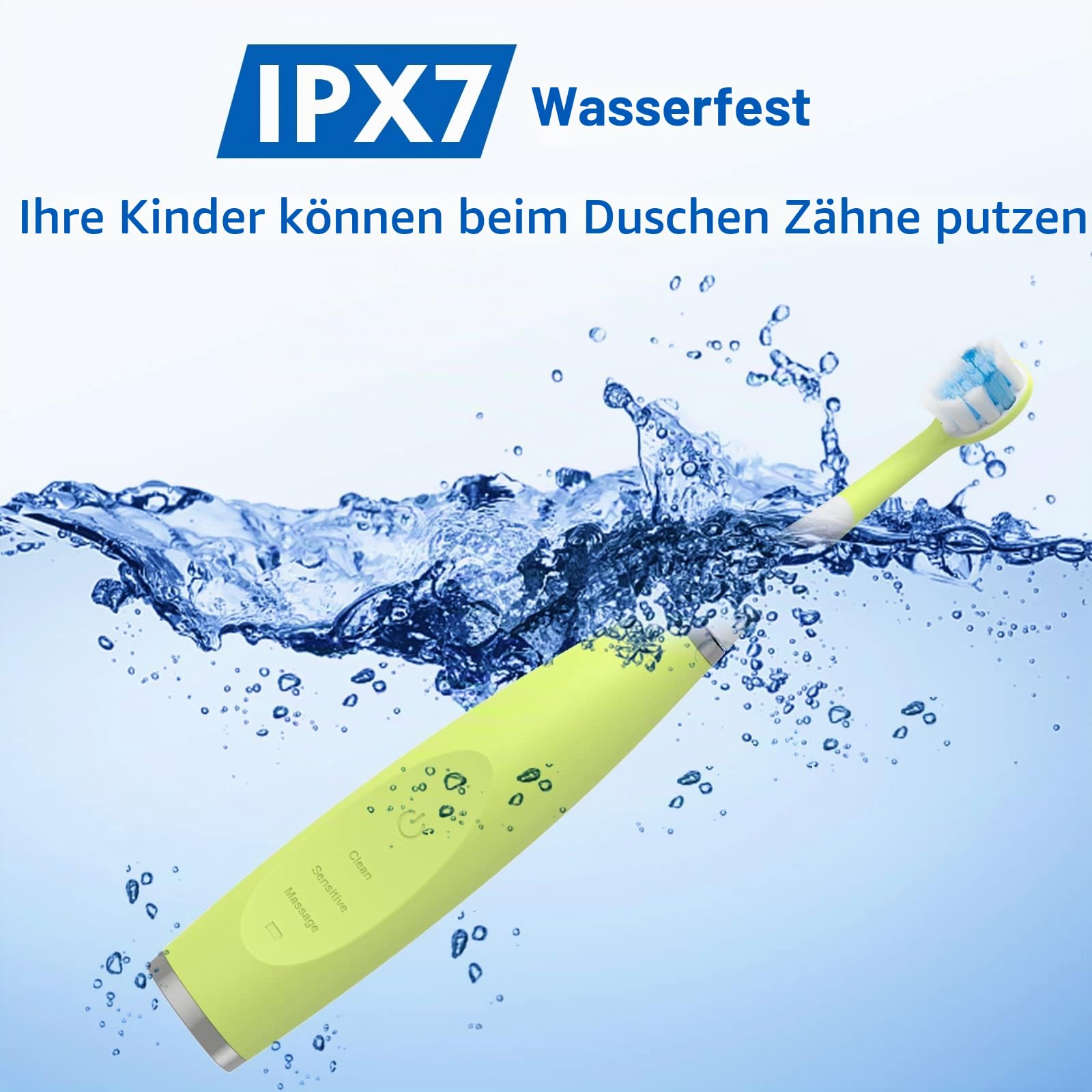 Elektrische Zahnbürste Kinder ab 3-12 jahre Kinderzahnbürsten Elektrisch Smart Timer 6 Weich Bürstenköpfes Wasserdicht Schallzahnbürste für Mädchen Jungen (rosa)
