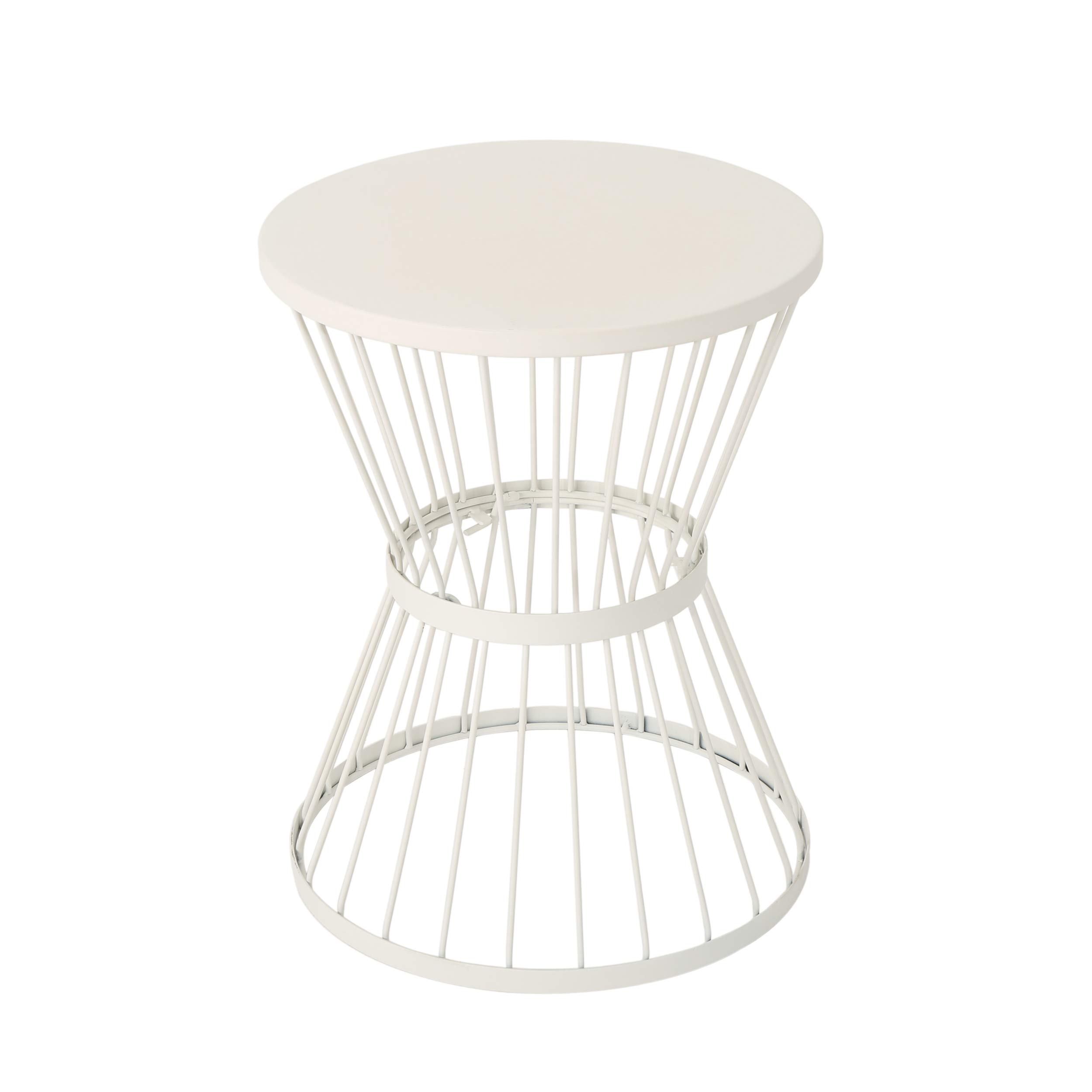 Christopher Knight HomeLassen Outdoor 16" Iron Side Table, Matte White