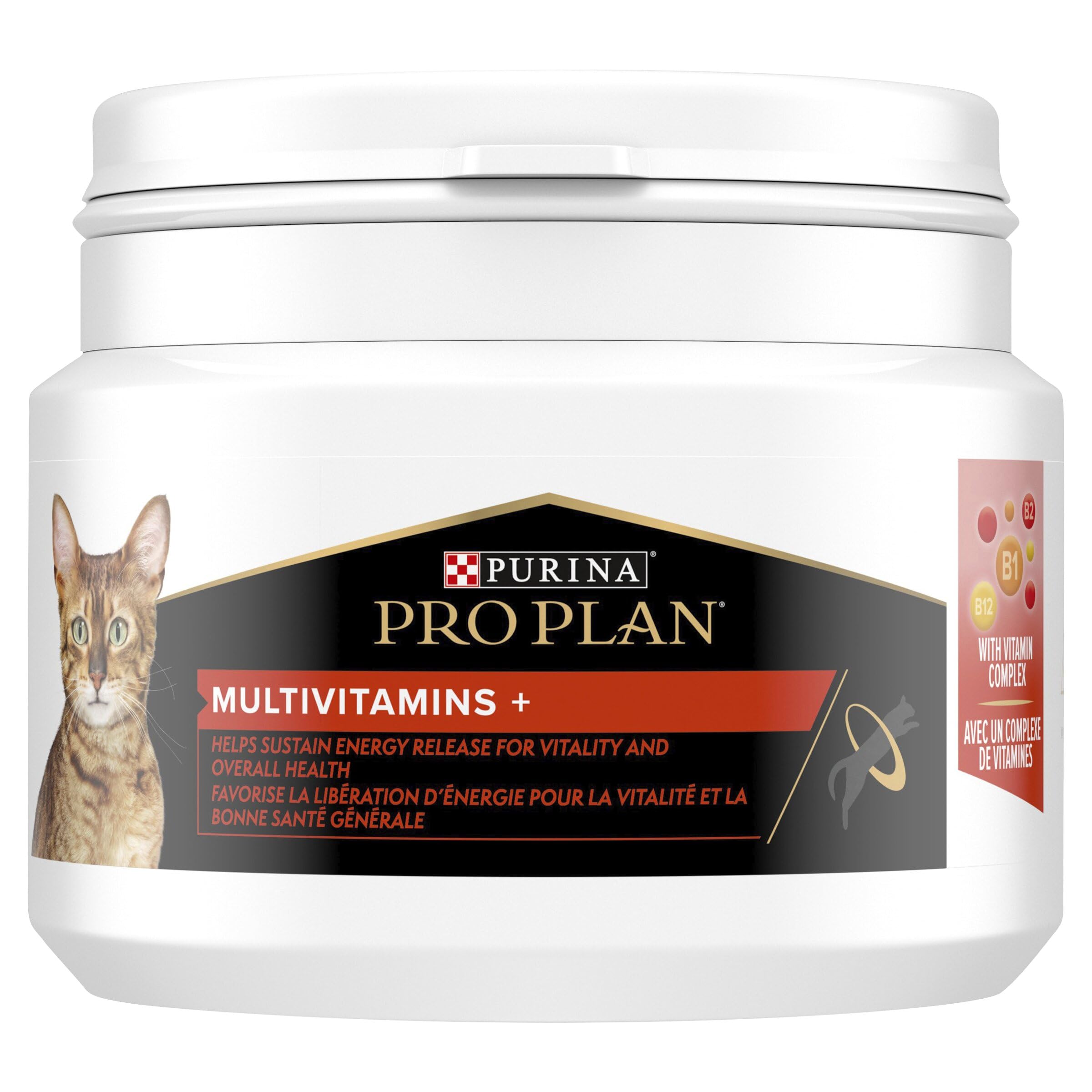 PURINA PRO PLAN | Multivitamins+ | Chat | Aliment complémentaire pour Chat Adulte | Favorise la libération d'énergie pour la vitalité et la bonne santé générale | Poudre | Boîte de 60g