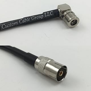 12 inch RG188 QMA MALE ANGLE to DVB TV Pal Female Pigtail Jumper RF coaxial cable 50ohm Quick USA Shipping