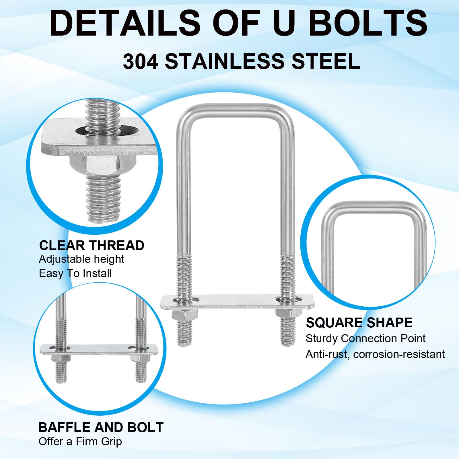 PATIKIL Square U-Bolts - Image 3