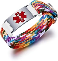 Vista 51 de Pulseras deportivas personalizadas de alerta médica para mujeres y hombres – Pulseras de identificación médica personalizadas con grabado gratuito