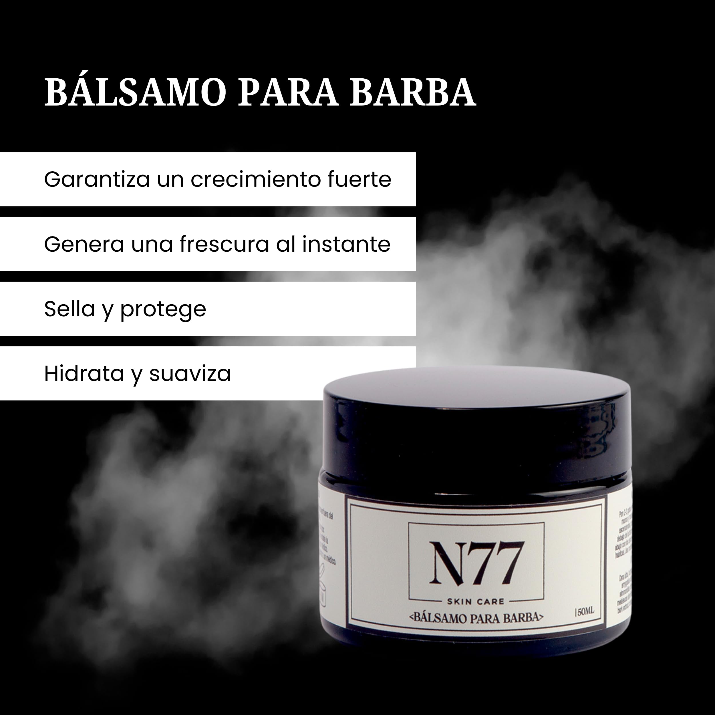 N77 - Kit Barba Hombre de Bálsamo + Champú | Productos Naturales para Mantener tu Barba Saludable, Suave y Cuidada