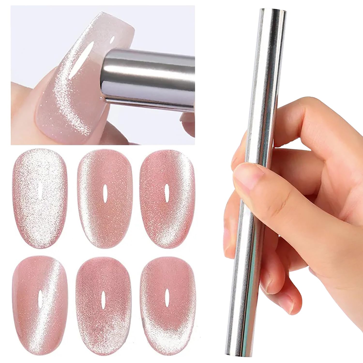 JERCLITY 1 Piece Cat Eye for Nails Lengthen Double