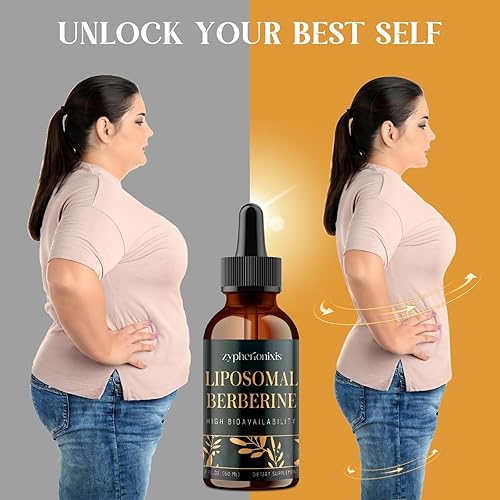 Miniatura 6 de Liposomal Berberine HCL Suplemento líquido 3000 mg  Gotas de berberina de alta absorción con canela de Ceilán  Fórmula 12 en 1 activador AMPK, sin