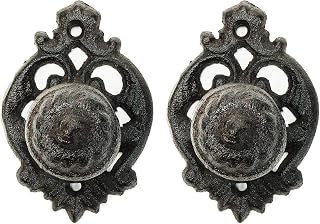 Sungmor Heavy Duty Cast Iron Cabinet Door Knobs - 2PC PACK & Dark Brown & 4.1*3.0*2.2Inch - Vintage & Elegant Closet Drawer Handles - Kitchen Cupboard Dresser Door Hardware Furniture Pulls Handles