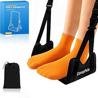 1 Pack Airplane Foot Hammock, No-Collapse Foot Hammock for Plane Travel, Thickened Bamboo Airplane Foot Rest, Adjustable Footrest for Office, Long Flight