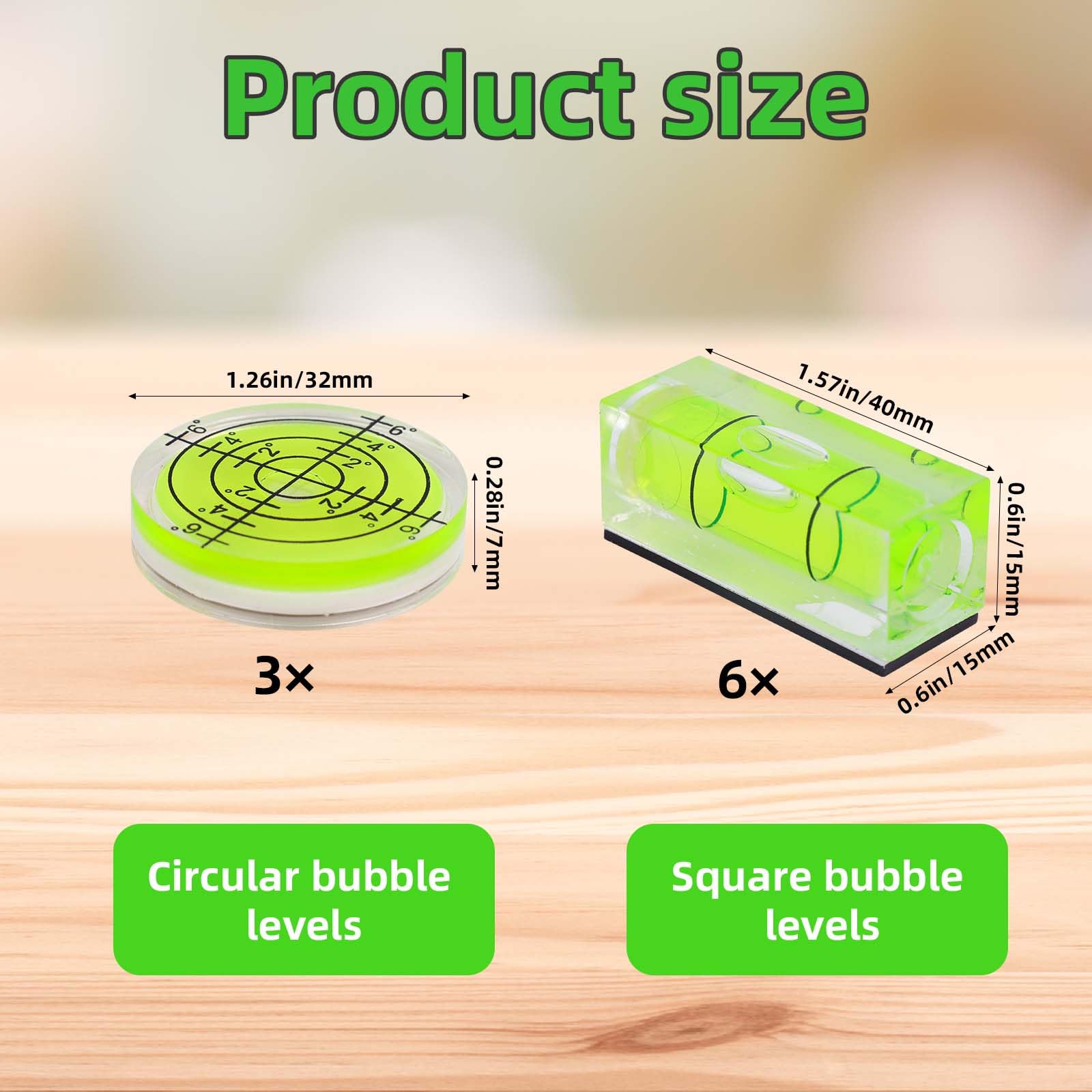 9pcs Mini Bubble Levels - Image 2