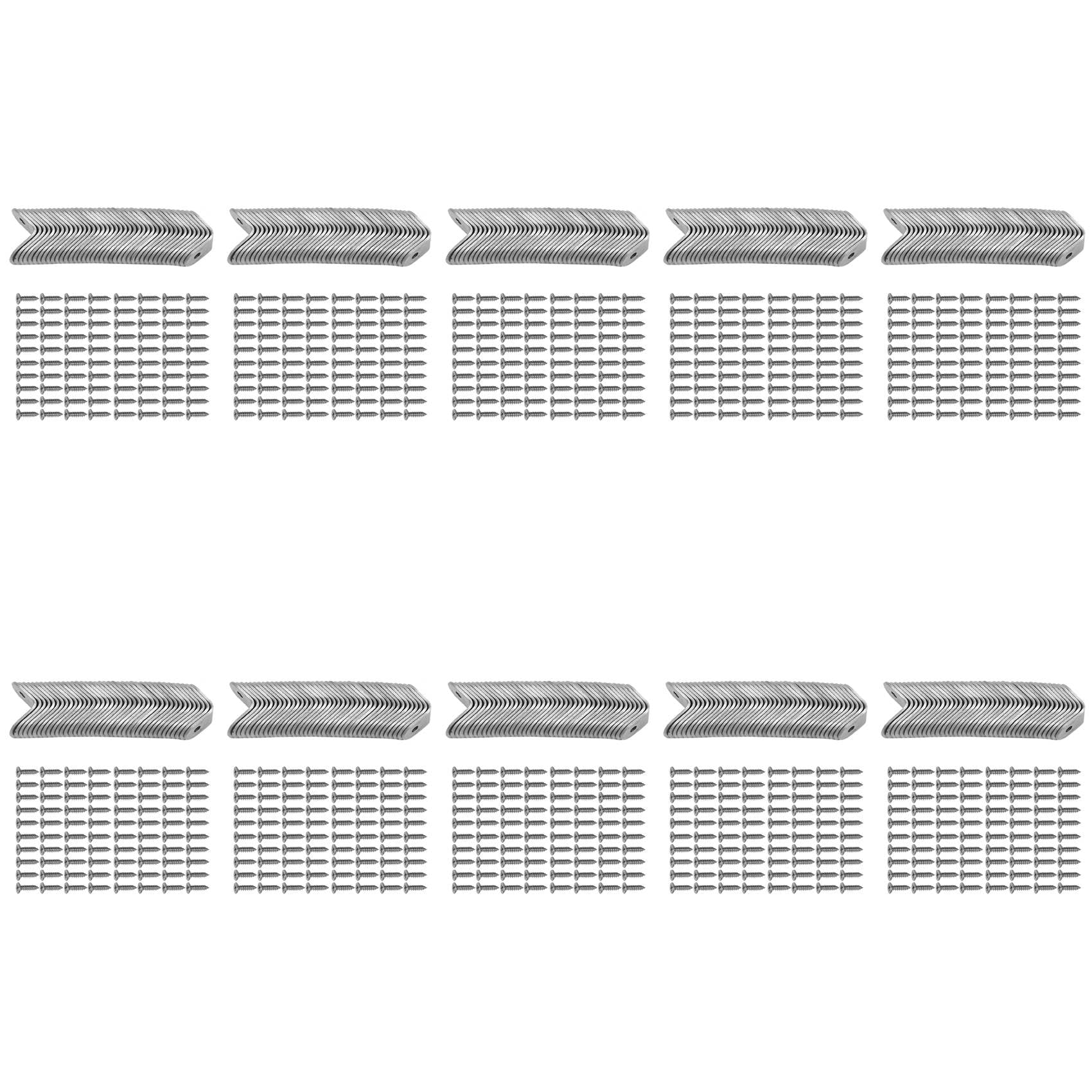 Jnchdghwa Silver 400Pcs L Bracket Corner With 800Pcs Screws, Corner Bracket, Angle Bracket Fastener For Wood Furniture Bedframe Cabinet