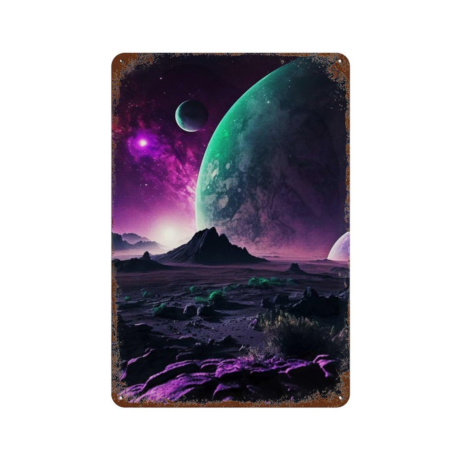 Galaxy Sky Retro Metal Sign 11.8"x7.9", Decorative Metal Wall Art for Basement, Hobby Room And Garage Decor