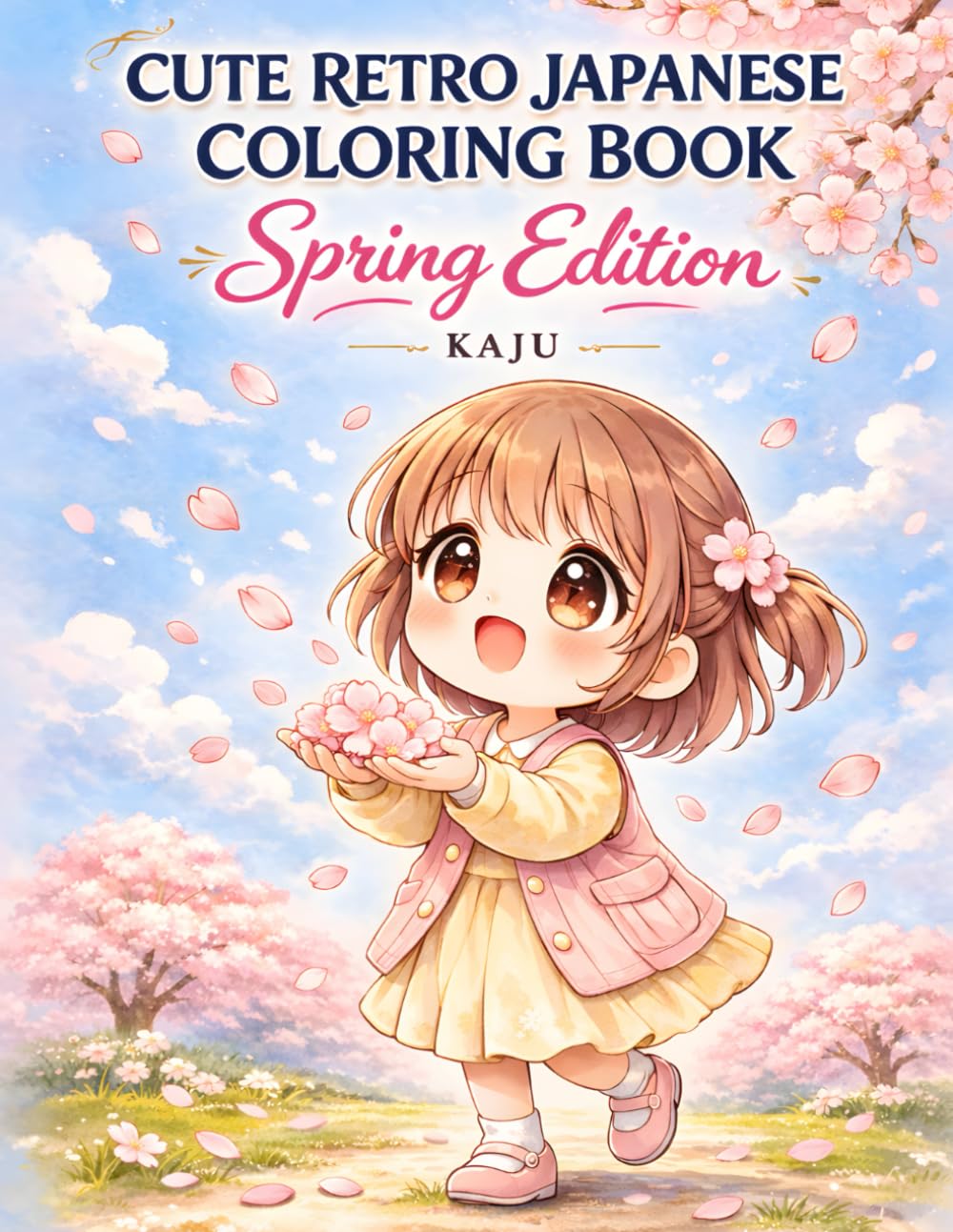 Cute Retro Japanese Coloring Book: Spring Edition: Relaxing Chibi Scenes from Nostalgic Japan – Bold and Easy Designs for Adults (Cozy Chibi Coloring Book)