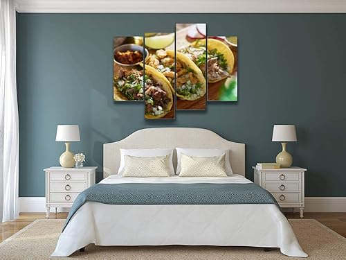 Miniatura 2 de Lienzo decorativo para pared, cuadros mexicanos de tacos callejeros con barbacoa, carnitas y chicharrón, arte moderno mexicano, póster enmarcado