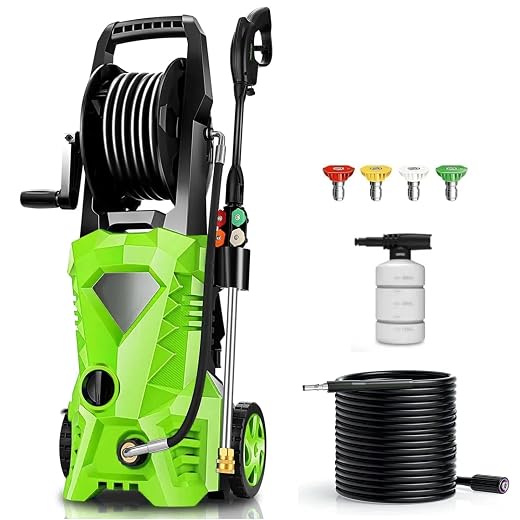5000PSI Electric Pressure Washer 2026 2.8GPM High Power Washer with 4 Pressure Nozzle and Soap Bottle for Home, Car Washing, Fence Cleaning, Patio (Green)