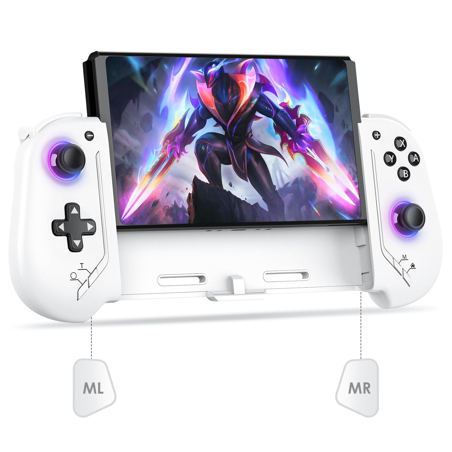 JORREP Switch Controllers for Nintendo Switch/OLED, Hall Effect One-Piece Joypad, RGB Handheld Wireless Pro Controller,Hall joystick/Turbo Controller / 4 Vibration Levels/Motion