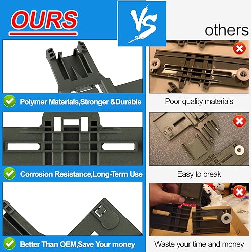 Miniatura 2 de W10350376 - Ajustador de estante superior para lavavajillas y W10195840 y W10195839 y W10250160 y W10508950 kit de ajuste de lavavajillas compatible