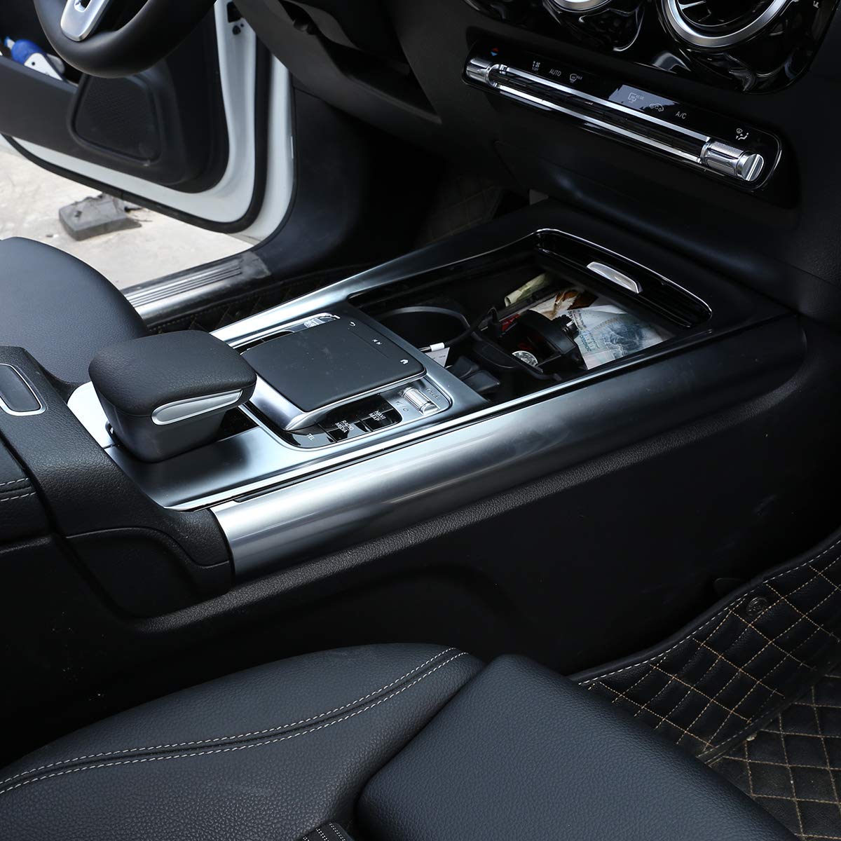 Samochodowy ABS chrom wnętrze konsoli środkowej wykończenie panelu przekładni dla Benz B GLB klasy W247 X247 2020 akcesoria samochodowe (srebrny)