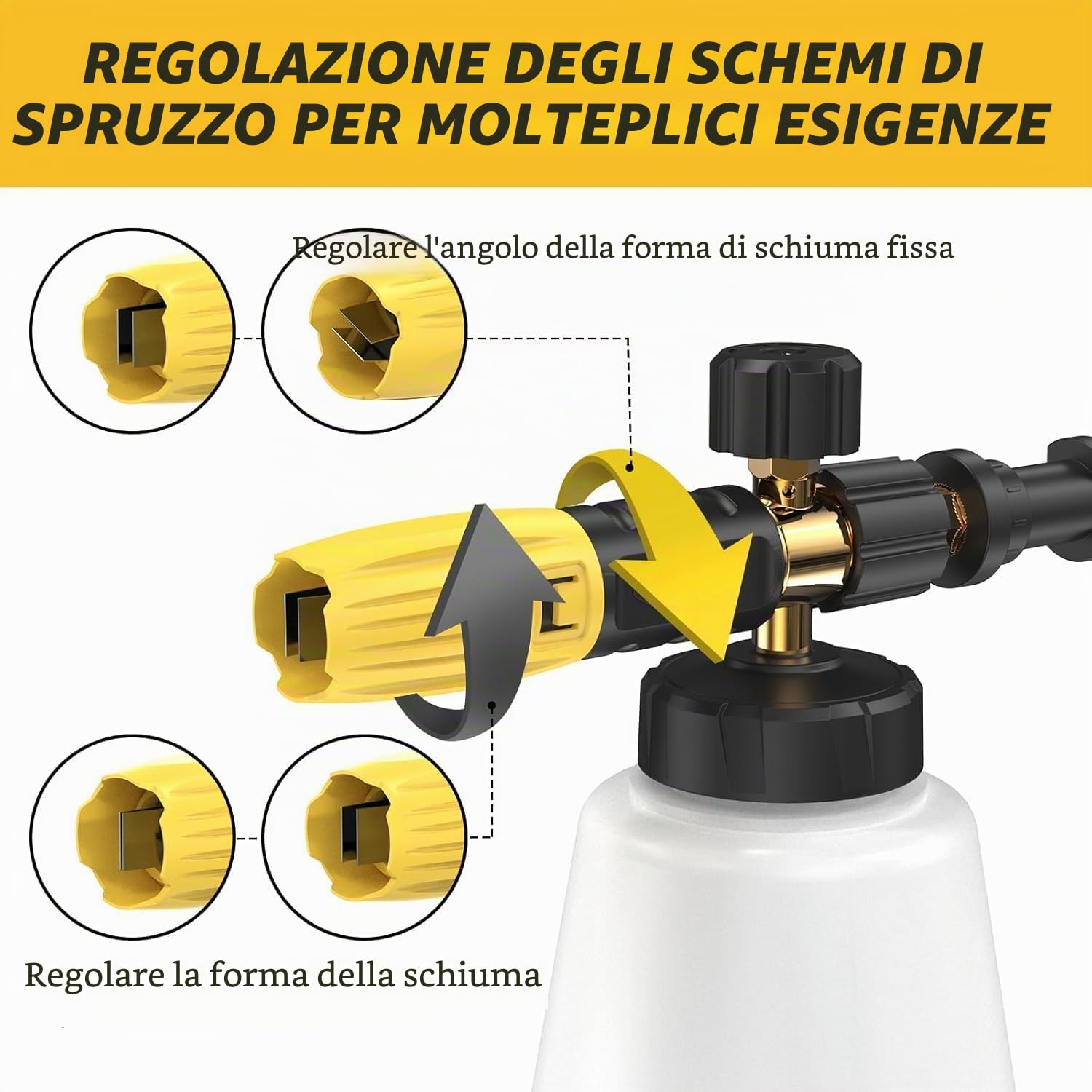Lancia Schiuma Per Idropulitrice Karcher K2 K3 K4 K5 K6 K7, Ricambio Per Pistola In Schiuma, Erogatore Di Sapone A Collo Largo, Ugello A Spruzzo Regolabile, Attacco Per Pistola In Schiuma