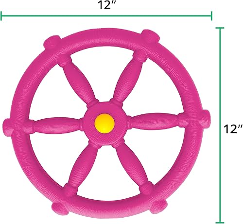 Miniatura 8 de Jungle Gym Kingdom Accesorios para columpios, volante de barco pirata para niños, casa de juegos al aire libre, casa del árbol y patio trasero,