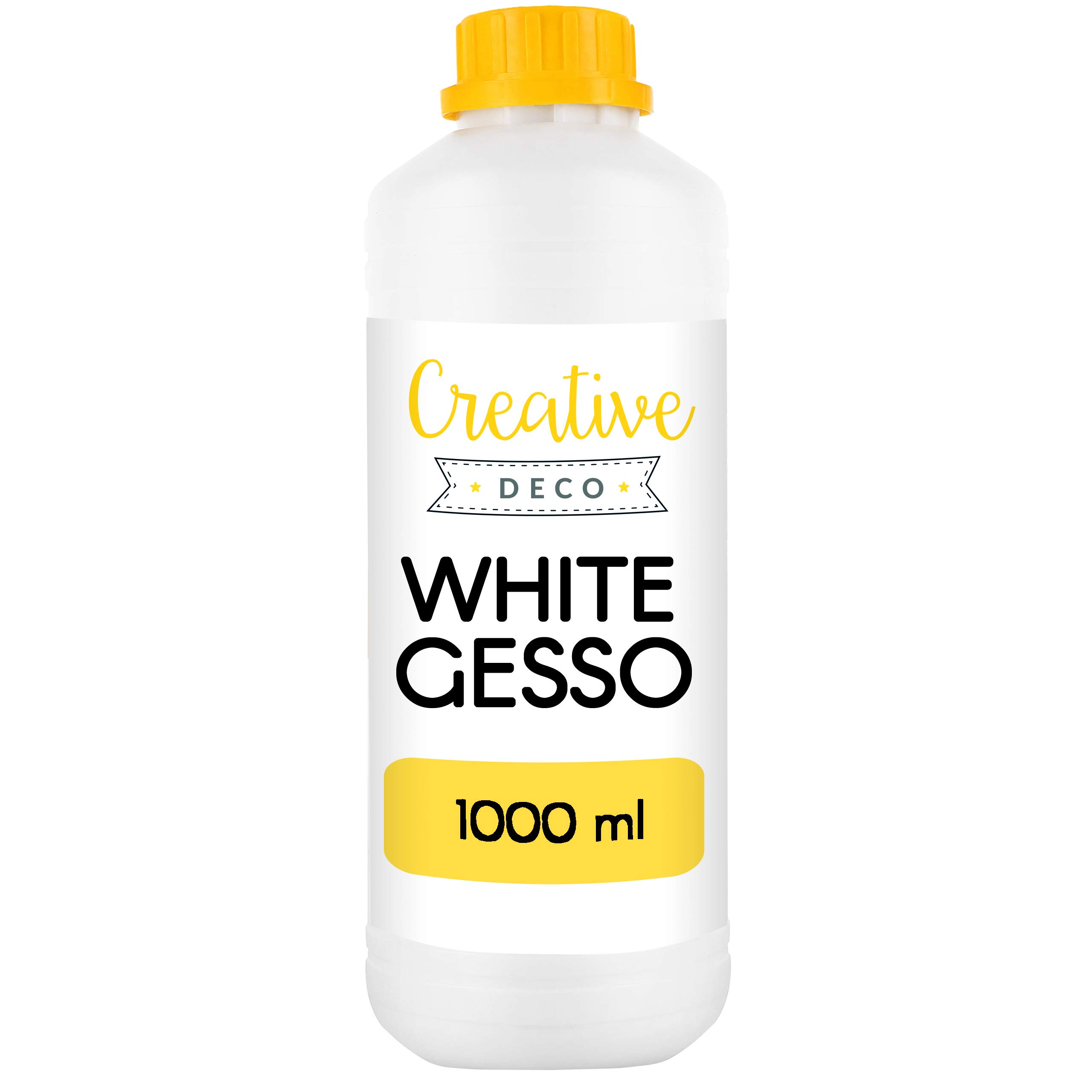 Buy Creative Deco 1L White Gesso Acrylic Primer Paint Undercoat Medium Paint Base for Paper