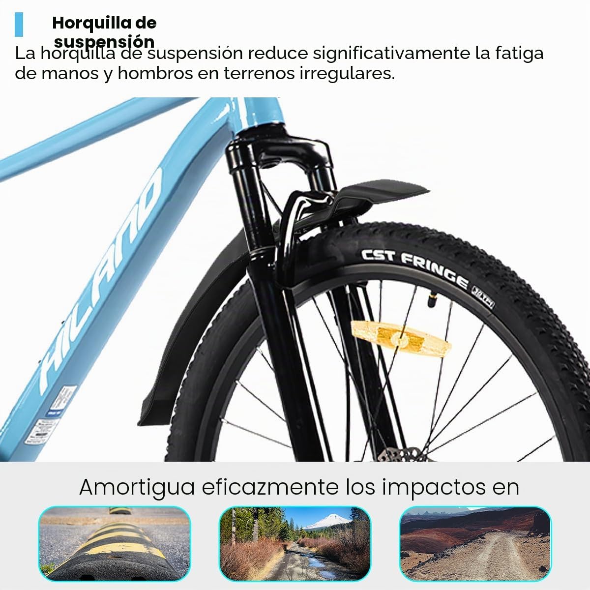 Hiland - Bicicleta de montaña de 26/27,5 pulgadas para mujeres, hombres y adultos, 21 velocidades, con marco de aluminio, frenos de doble disco, para hombre y mujer, color negro/verde/azul/morado