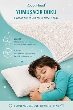 Organik Karabuğday Kabuğu Dolgulu Çocuk Yastığı, Bebek Yastığı, Çocuk Baş Boyun Destek Yastığı, Uyku Yastığı (2 Yaş+)