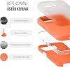 iPhone Case Thin Liquid Silicone 3 Layer Fully Coated Soft Gel Rubber Case Cover (Open Orange (19), iPhone 15 Pro)