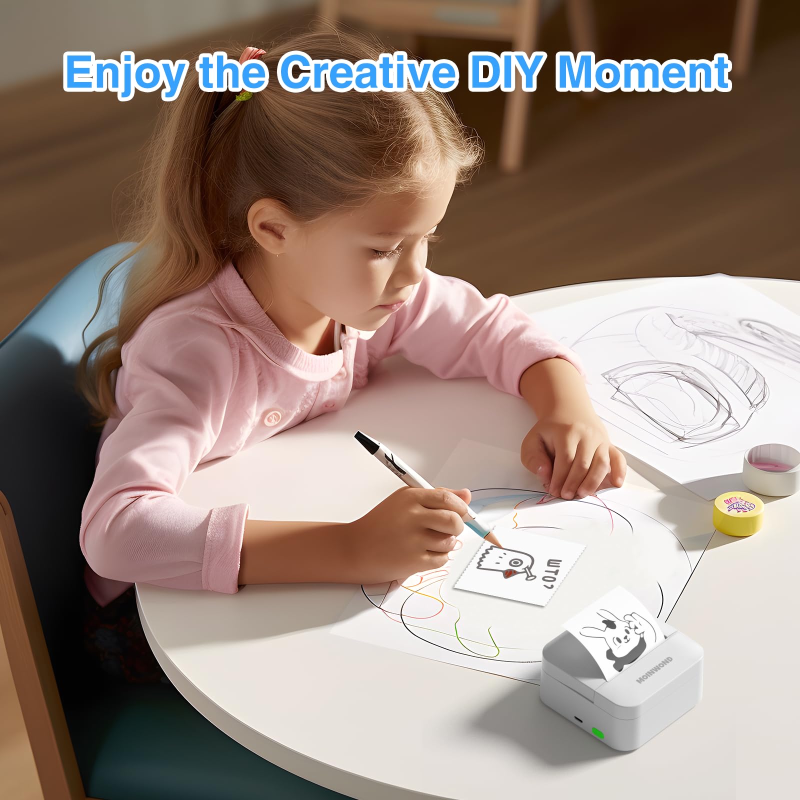 Notebuddy Mini drukarka naklejek, bazgroły, przenośna drukarka termiczna, bezatramentowa, kieszonkowa drukarka fotograficzna, Bluetooth, do pomocy w nauce, artykuły do scrapbookingu, pamiętnik,