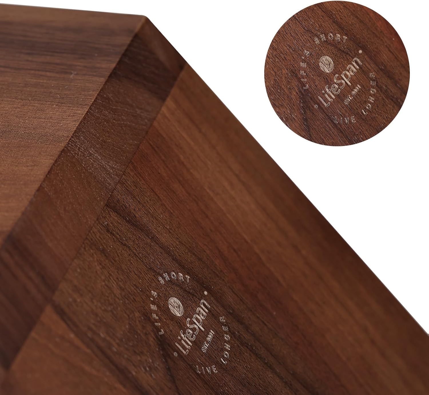 LifeSpan Fitness Ergonomic Wooden Laptop Stand, Desk Riser for 10-17.5" Laptops (19x9.5x3-6", Walnut)