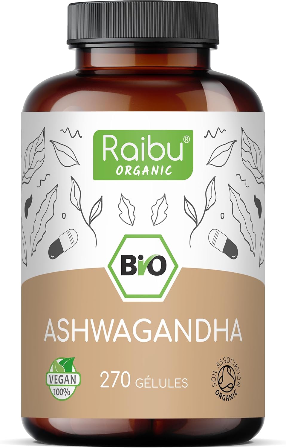 Ashwagandha BIO - 270 Gélules - Extra Fort : 2400 mg/jour - Ashwagandha ...