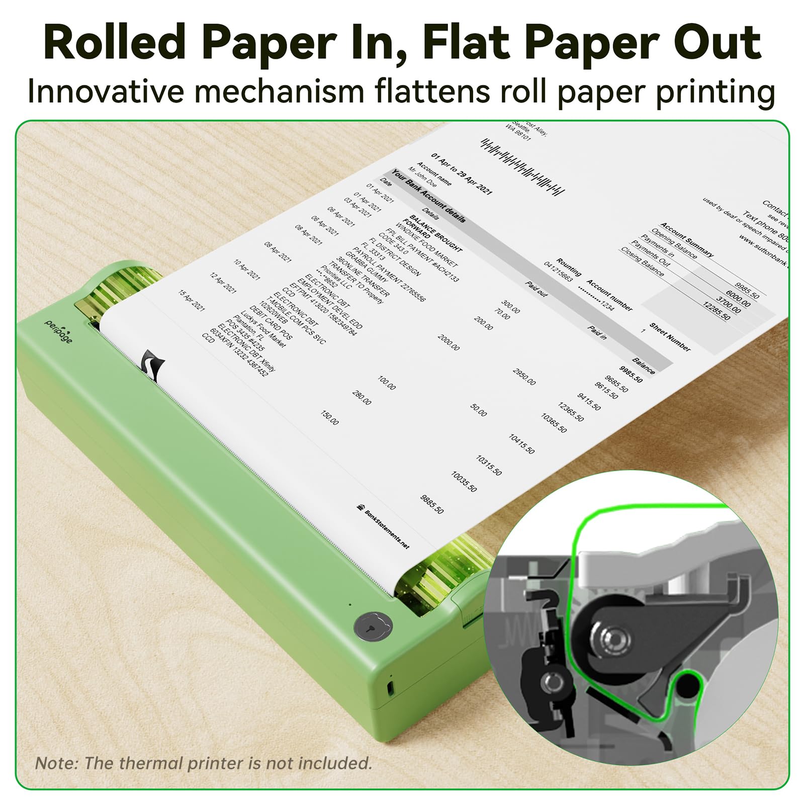 Carta Termica A4 Bisofice - 2 Rotoli, Senza BPA, Compatibile Stampanti Termiche Portatili, 22 Fogli/Rotolo - Foto 8