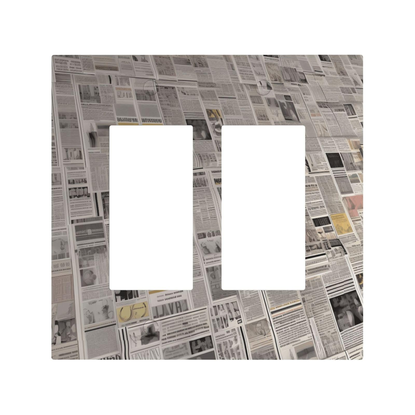 Decorator Double Toggle Light Switch Covers newspaper Wall Plate 2-Gang Mid Size 5" x 4.9" Double Toggle Switch Wallplate Decorative 2 Gang Wall Switch Plate Covers